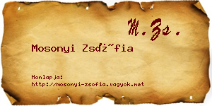Mosonyi Zsófia névjegykártya