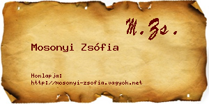 Mosonyi Zsófia névjegykártya