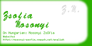 zsofia mosonyi business card